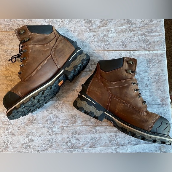 NEW w/TAGS Timberland PRO Women's Waterproof Brown Comp Toe Work Boots Size 11 - Picture 8 of 11
